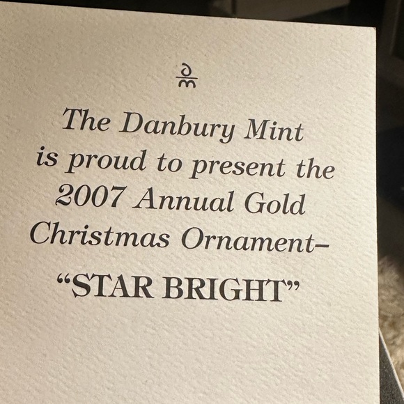 Danbury mint 2007 annual gold Christmas ornament "star bright" - Picture 4 of 5